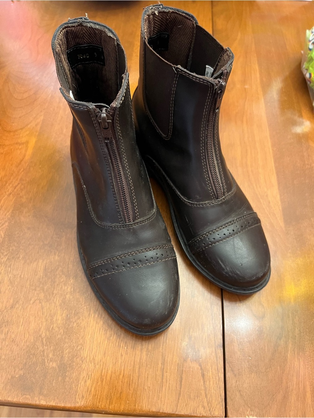 Tuff Rider Kids mocha Brown Starter front paddock Ankle Boots Horseback riding